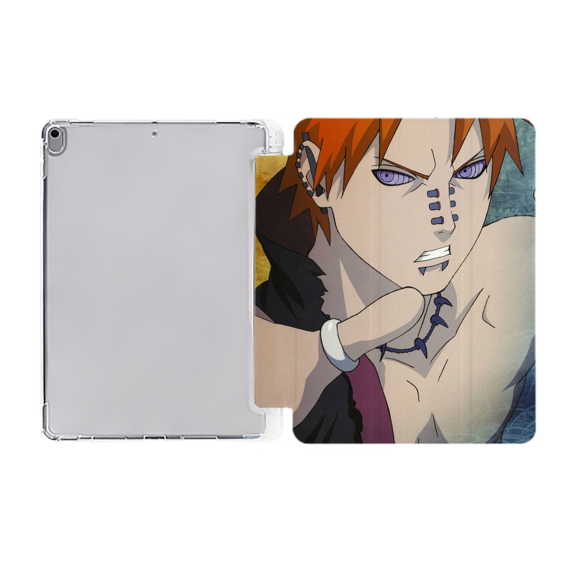 （画像用） NARUTO -ナルト- NARUTO -ナルト- 疾風伝 IPad ケース ペン収納付き 三つ折りスタンド PUレザー×シリコン 対応機種9.5/10.5/10.9インチ